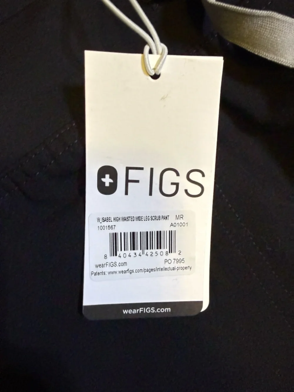 FIGS High Waisted Isabel Wide Leg Scrub Pants black size medium M NEW - Picture 4 of 4